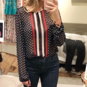 THE LIMITED Red White & Blue Blouse